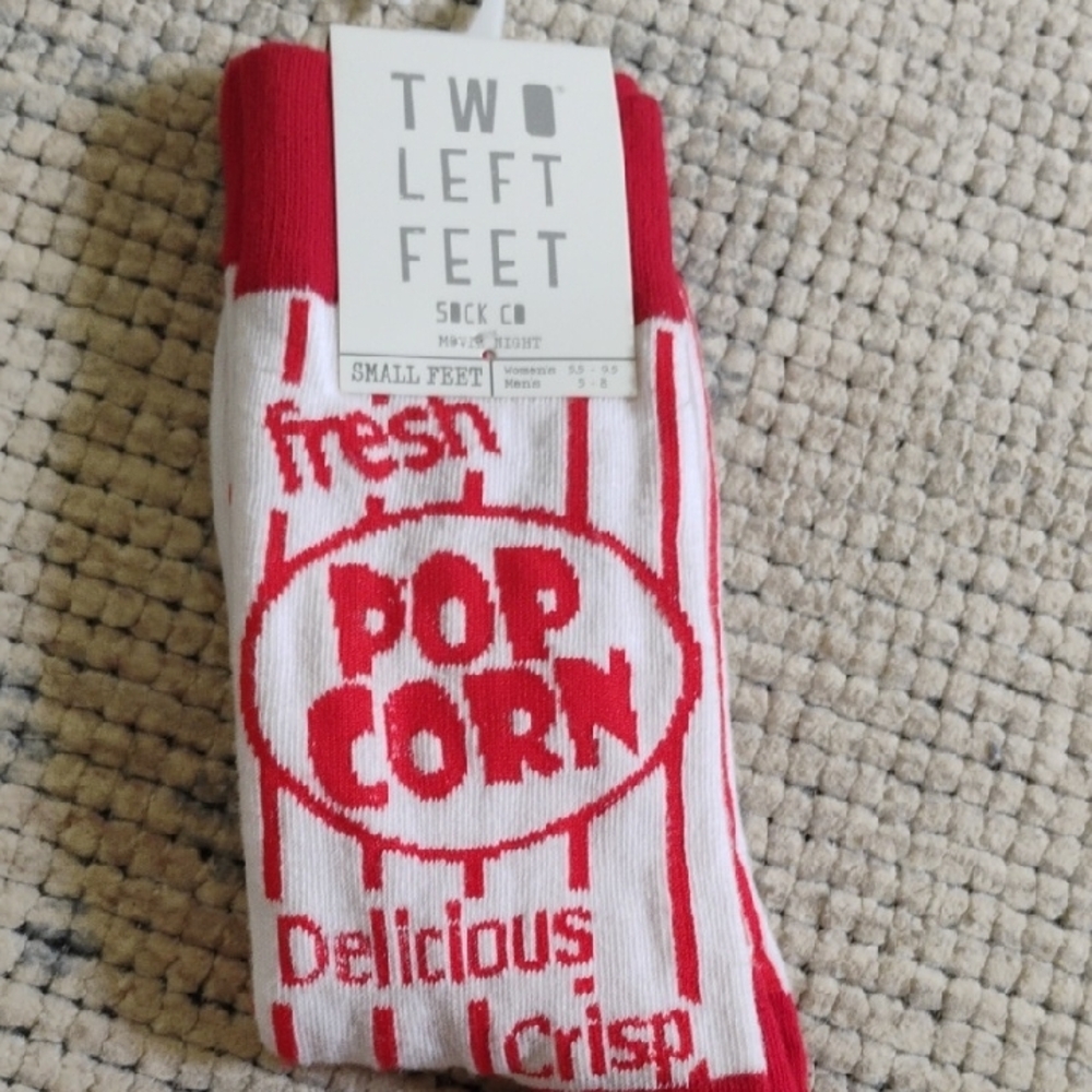 Popcorn Socks - Red and White
